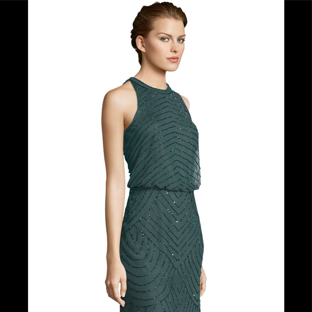 COPY - Adriana Papell Beaded Halter Long Dress